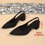 Damen Elegante Slingback-Pumps mit glitzerndem Design R&B