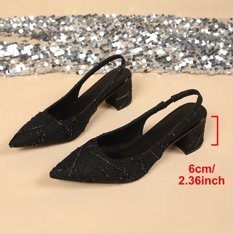 Damen Elegante Slingback-Pumps mit glitzerndem Design R&B