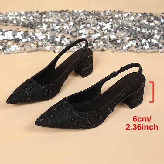 Damen Elegante Slingback-Pumps mit glitzerndem Design R&B