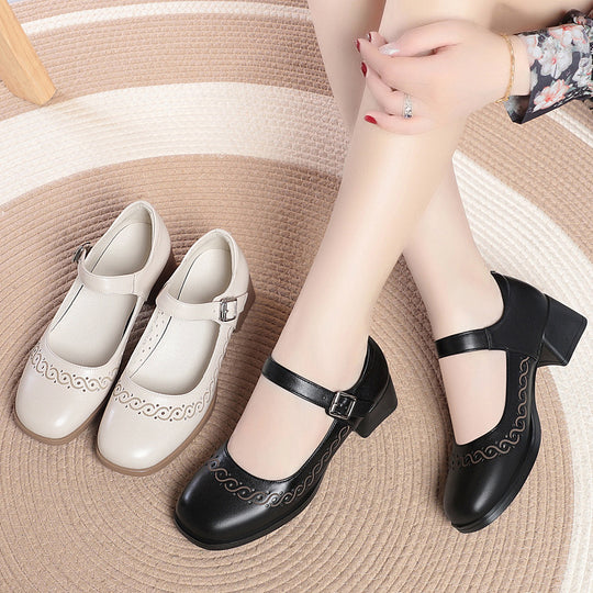 Damen Ballerinas mit verstellbarem Riemen und dekorativem Schnitt R&B