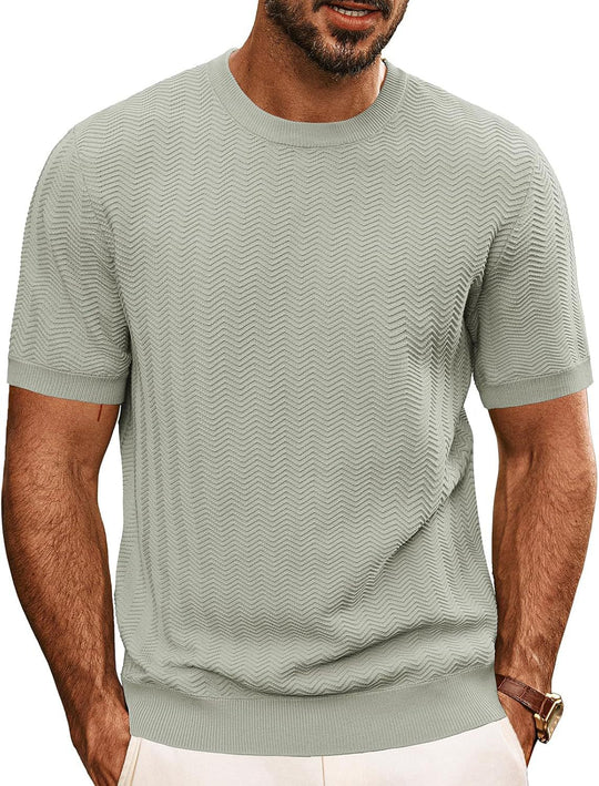 Herren strukturiertes Rundhals T-Shirt R&B