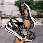 Damen Sportliche Sandaletten mit floralem Schnitt und rutschfester Sohle R&B