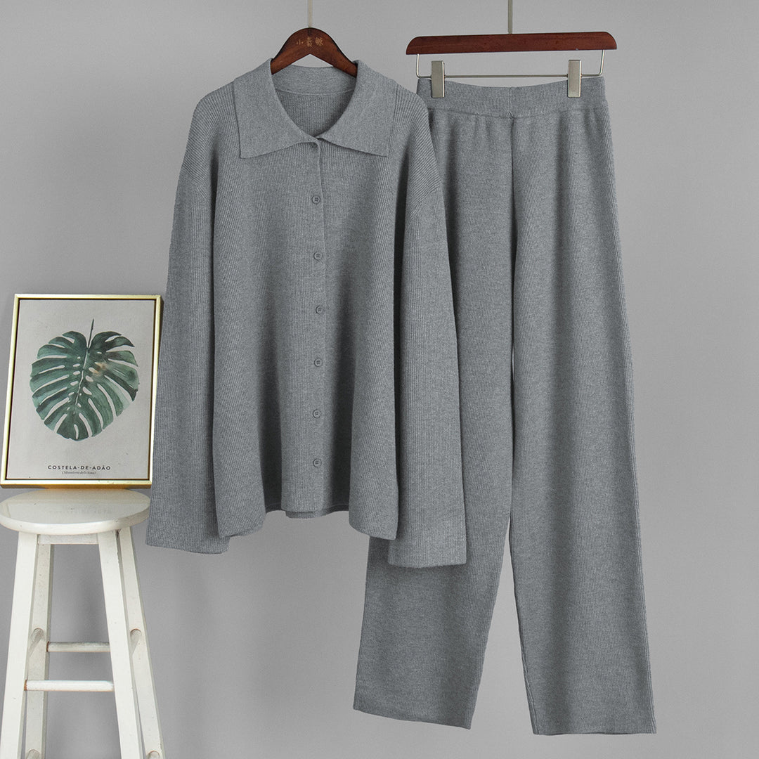 Damen Bequemes Strick-Ensemble aus weicher Baumwolle R&B