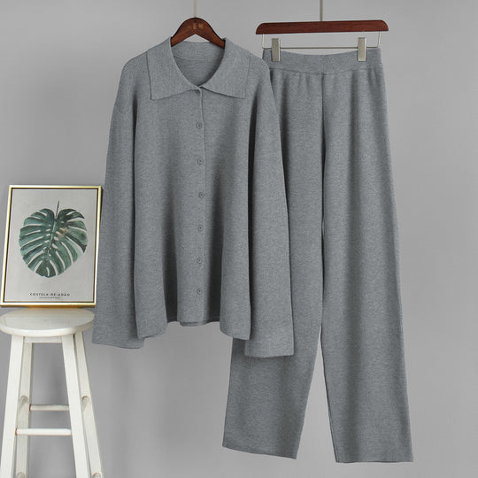 Damen Bequemes Strick-Ensemble aus weicher Baumwolle R&B