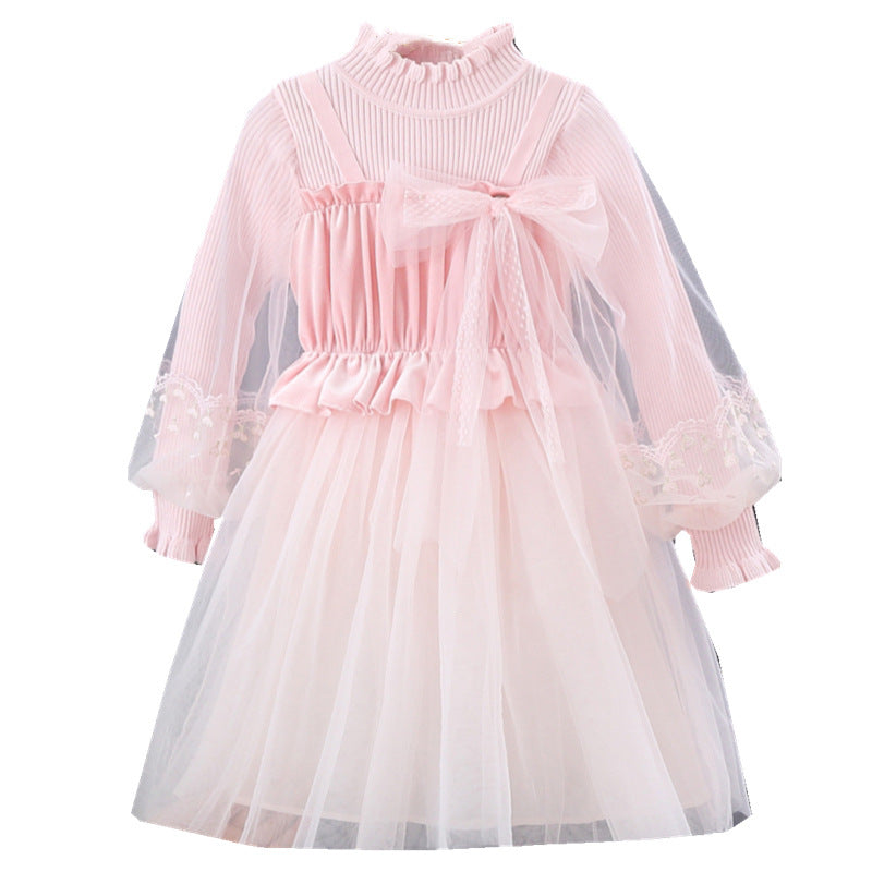 Mädchen festliches Tüllkleid mit Spitzen-Details R&B