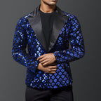 Herren eleganter Pailletten-Blazer mit luxuriösem Design R&B