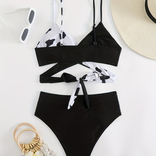 Damen Triangel-Bikini mit sportlichem Knoten-Design R&B