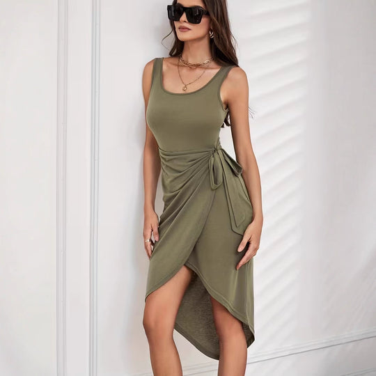 Damen Wickelkleid mit modernem Detail und figurbetonendem Schnitt R&B