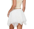Damen verspielter Spitzenshorts mit asymmetrischem Saum R&B