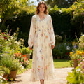 Damen Maxikleid mit romantischen Blumenmotiven R&B