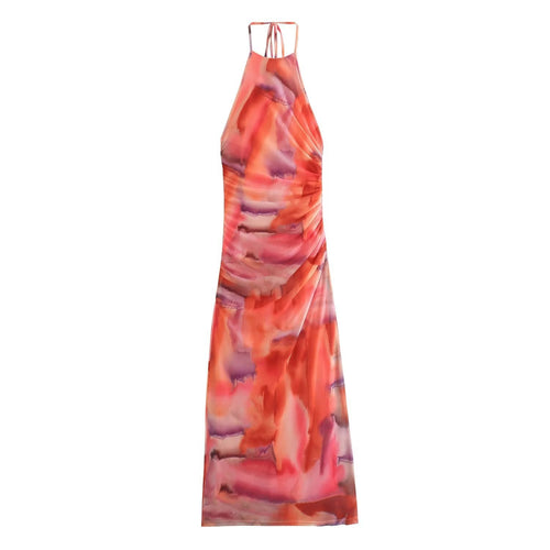 Damen Sommerkleid mit elegantem Rückenausschnitt und modernem Farbverlauf R&B