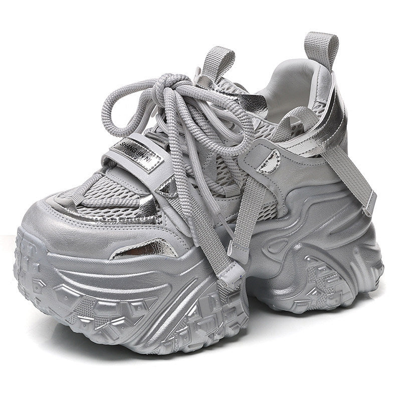 Damen Chunky Sneakers mit reflektierenden Akzenten und verstärktem Dämpfungssystem R&B