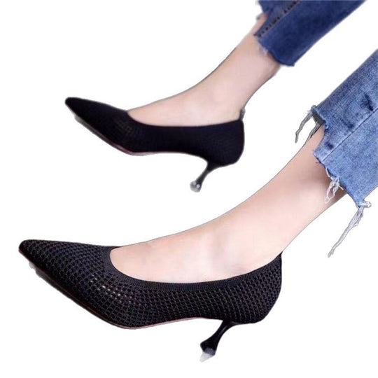 Damen elegante Spitzen-Pumps mit perforiertem Obermaterial R&B
