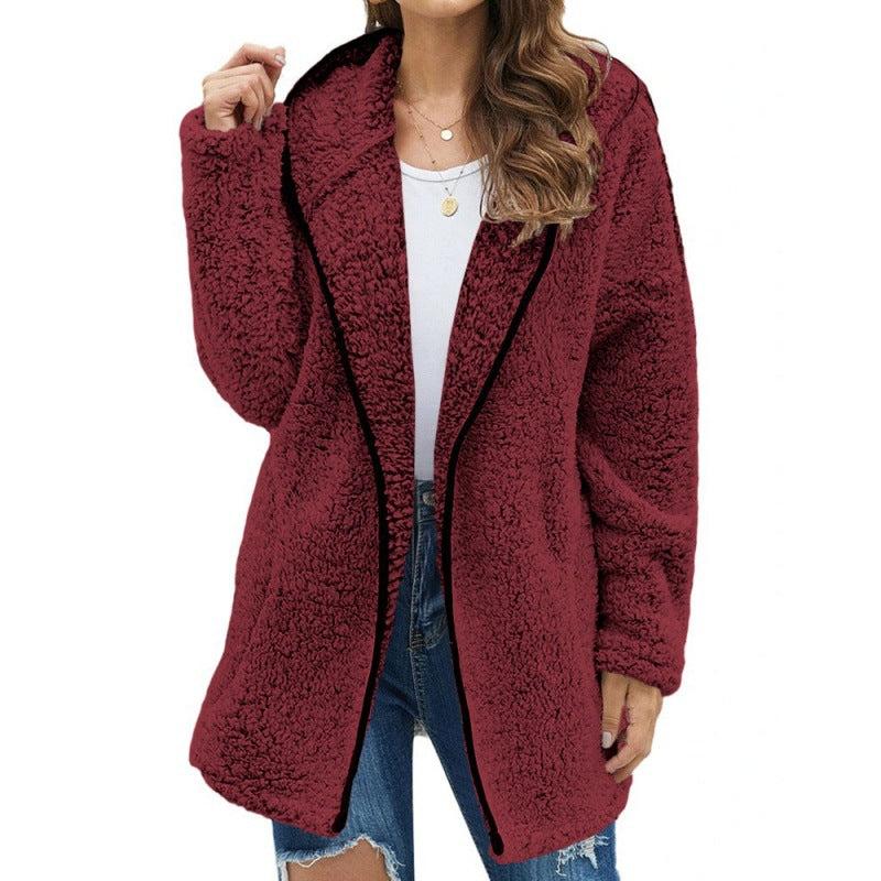 Damen kuschelige Fleecejacke mit weitem Schnitt und hochwertiger Verarbeitung R&B
