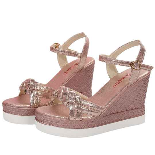 Damen Wedge-Sandalen mit verziertem Riemchen-Design R&B