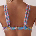 Damen Triangel-Bikinioberteil im verspielten Paisley-Design mit sportlichen Trägern R&B