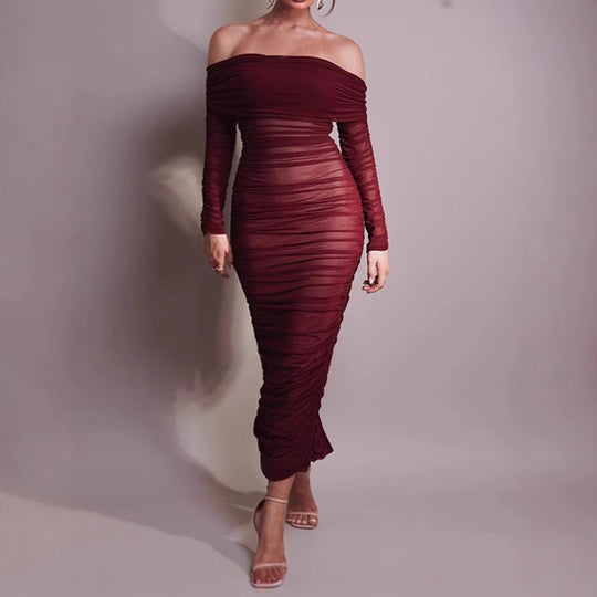 Damen Elegant geschnittenes Wickelkleid R&B
