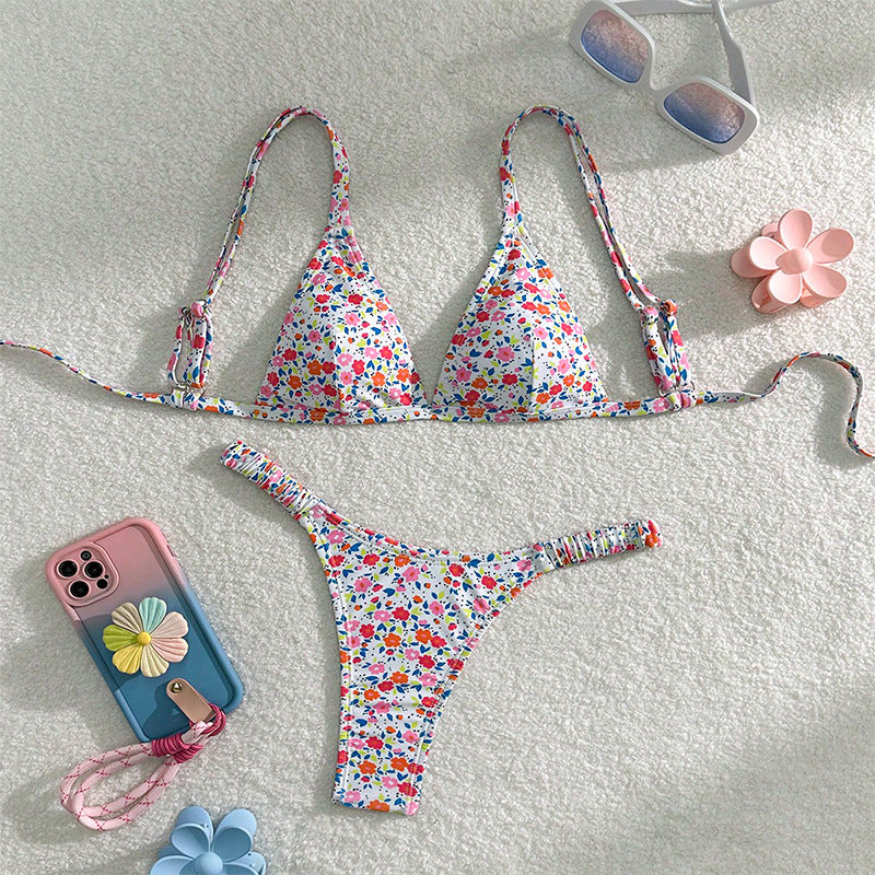 Damen Triangel-Bikini mit floralem Design und verstellbaren Trägern R&B 1778573308