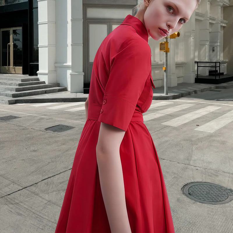 Damen Hemdkleid mit tailliertem Gürtel und klassischen Details R&B