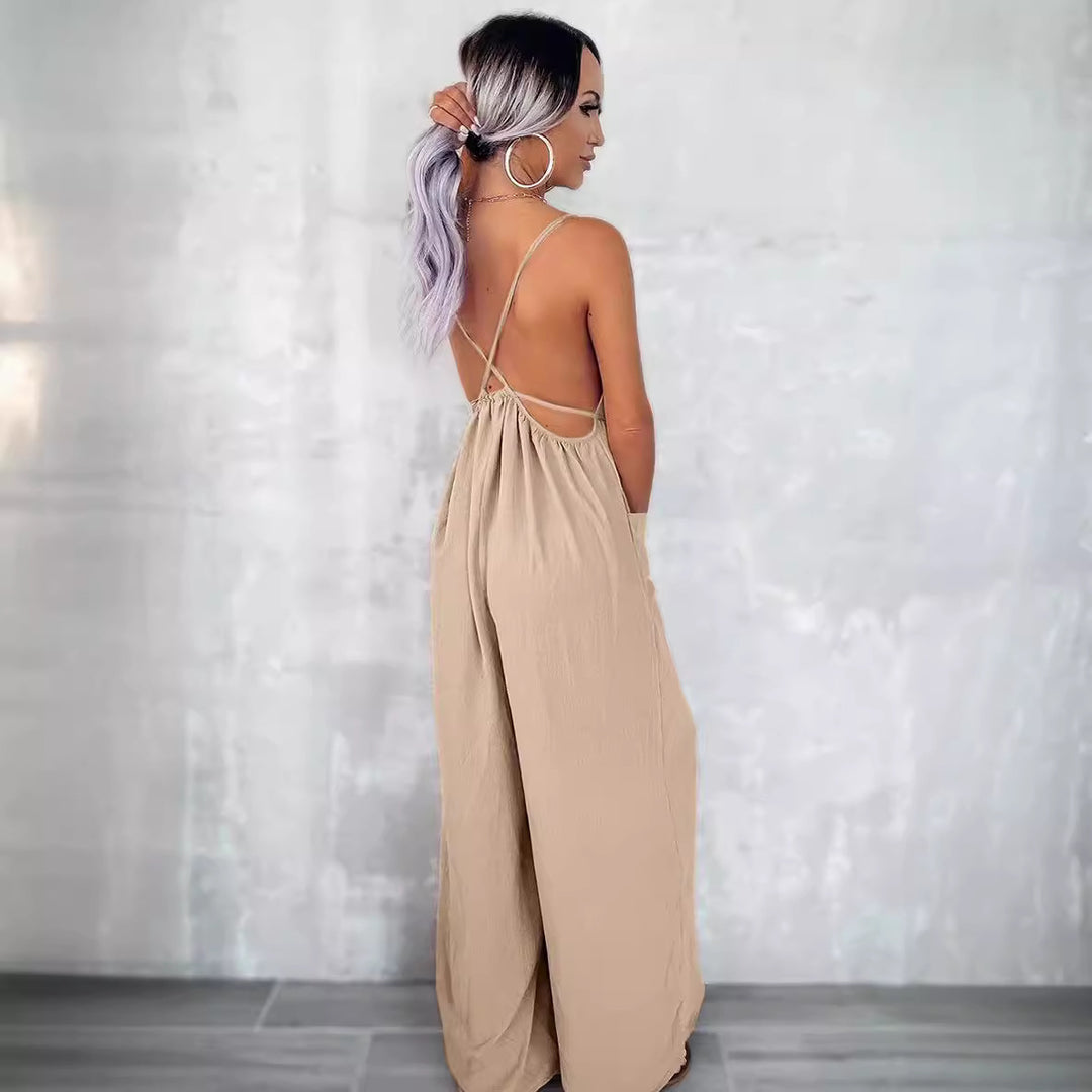 Damen Jumpsuit mit Schlaufen-Details und Taschen R&B