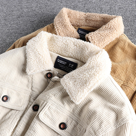 Herren Cordjacke mit kuscheligem Futter und praktischen Taschen R&B