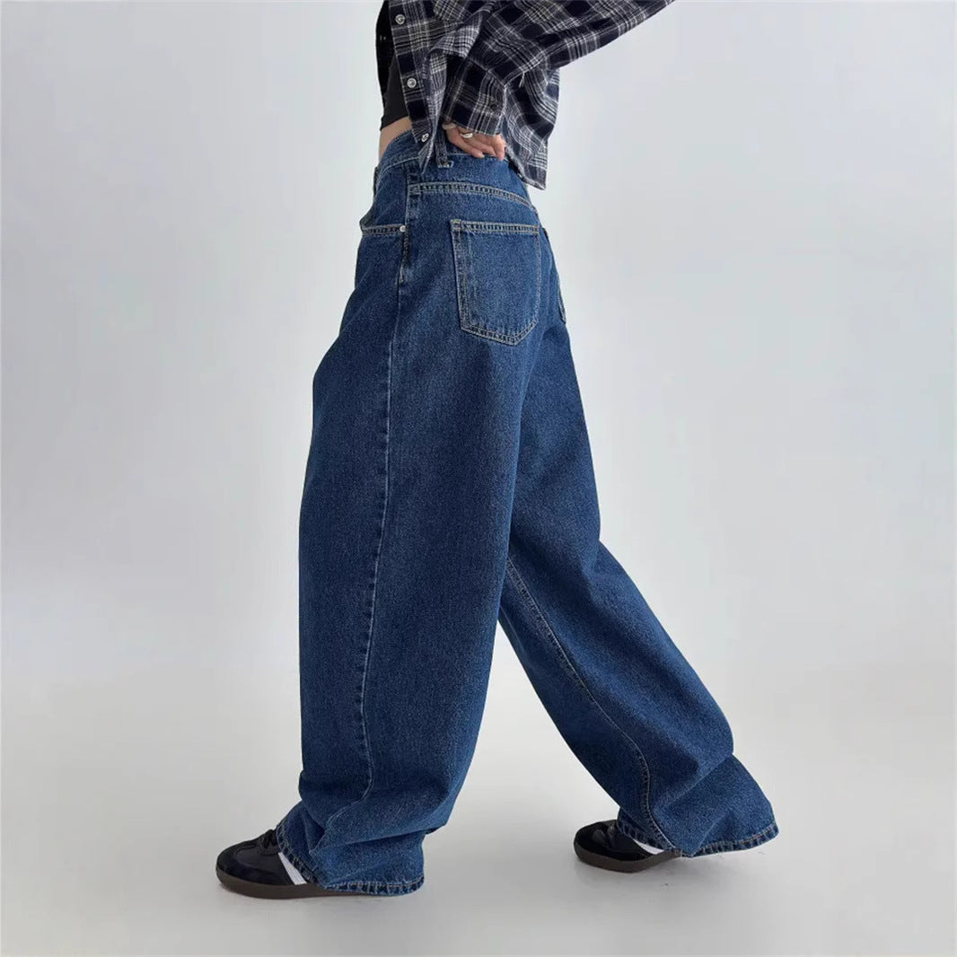 Damen Hochtaillierte Baggy-Jeans R&B