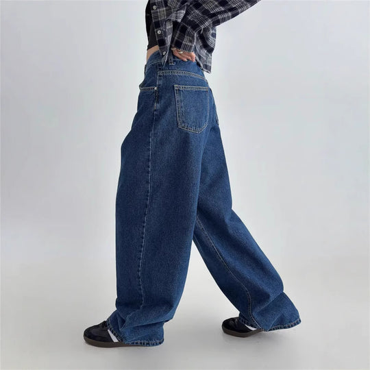 Damen Hochtaillierte Baggy-Jeans R&B