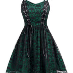 Damen Skaterkleid mit Spitzenoberteil und Schnürdetails R&B