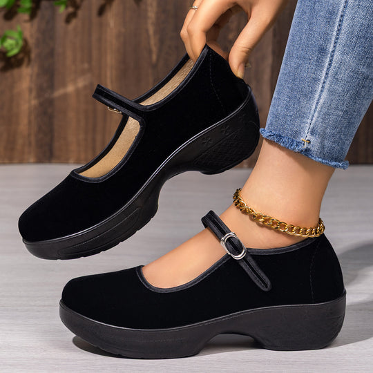 Damen Komfortable und elegante Ballerinas mit verstellbarem Riemen R&B