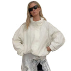 Damen Funktionale Oversized-Jacke mit hohem Kragen und innovativem Design R&B
