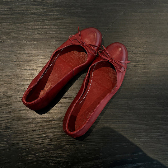 Damen Ballerina Schuhe aus weichem Leder mit elegantem Schleifendetail R&B