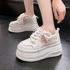 Damen Sportliche Plateau-Sneaker mit modischem Blumendetail R&B