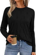 Damen Strickpullover mit strukturiertem Muster und lässigem Schnitt R&B
