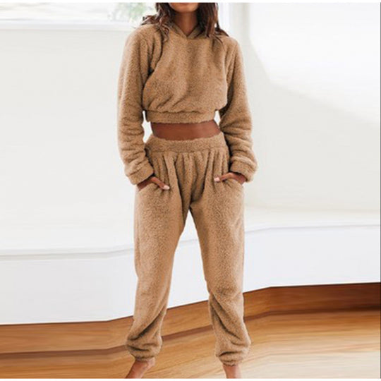Damen kuscheliges Lounge-Set aus weichem Fleece R&B