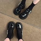 Damen Plateau-Ballerinas mit doppelt verstellbarem Riemen und glitzernden Details R&B