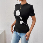 Damen T-Shirt mit floralem 3D-Design R&B