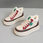 Damen warme und bequeme Sneakers mit flauschigem Innenfutter R&B