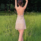 Damen Sommerliches Minikleid mit floralem Muster und Schnürung R&B