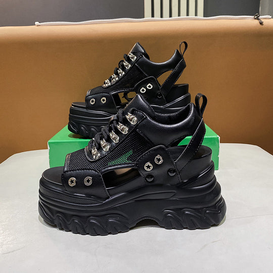 Damen Chunky Sandalen mit atmungsaktiver Mesh-Oberfläche und rutschfester Sohle R&B