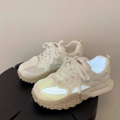 Damen Sportliche Sneakers mit atmungsaktivem Mesh-Obermaterial und dämpfender Sohle R&B