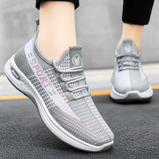 Damen Sportliche Sneakers mit atmungsaktiver Strickoberfläche und rutschfester Sohle R&B