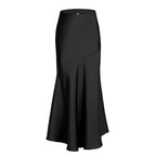 Damen Eleganter fließender Maxirock mit diagonaler Naht R&B