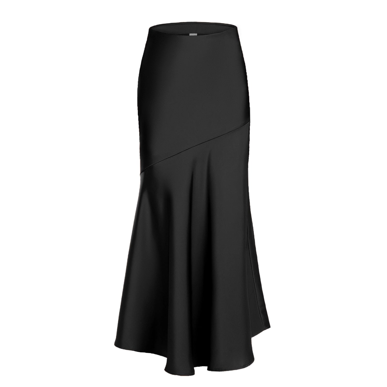 Damen Eleganter fließender Maxirock mit diagonaler Naht R&B