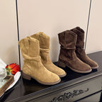 Damen Stiefel mit weichem Wildleder und rutschfester Sohle R&B