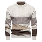 Herren Strickpullover mit modernem Zopfdesign und grafischen Akzenten