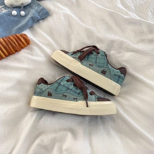 Damen Sportliche Sneaker im lässigen Karomuster mit modernem Design R&B