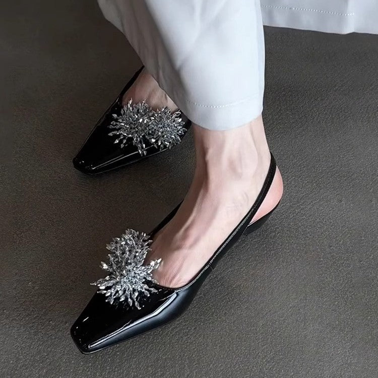 Damen Slingback-Pumps mit elegantem Glitzerakzent und komfortablem Blockabsatz R&B