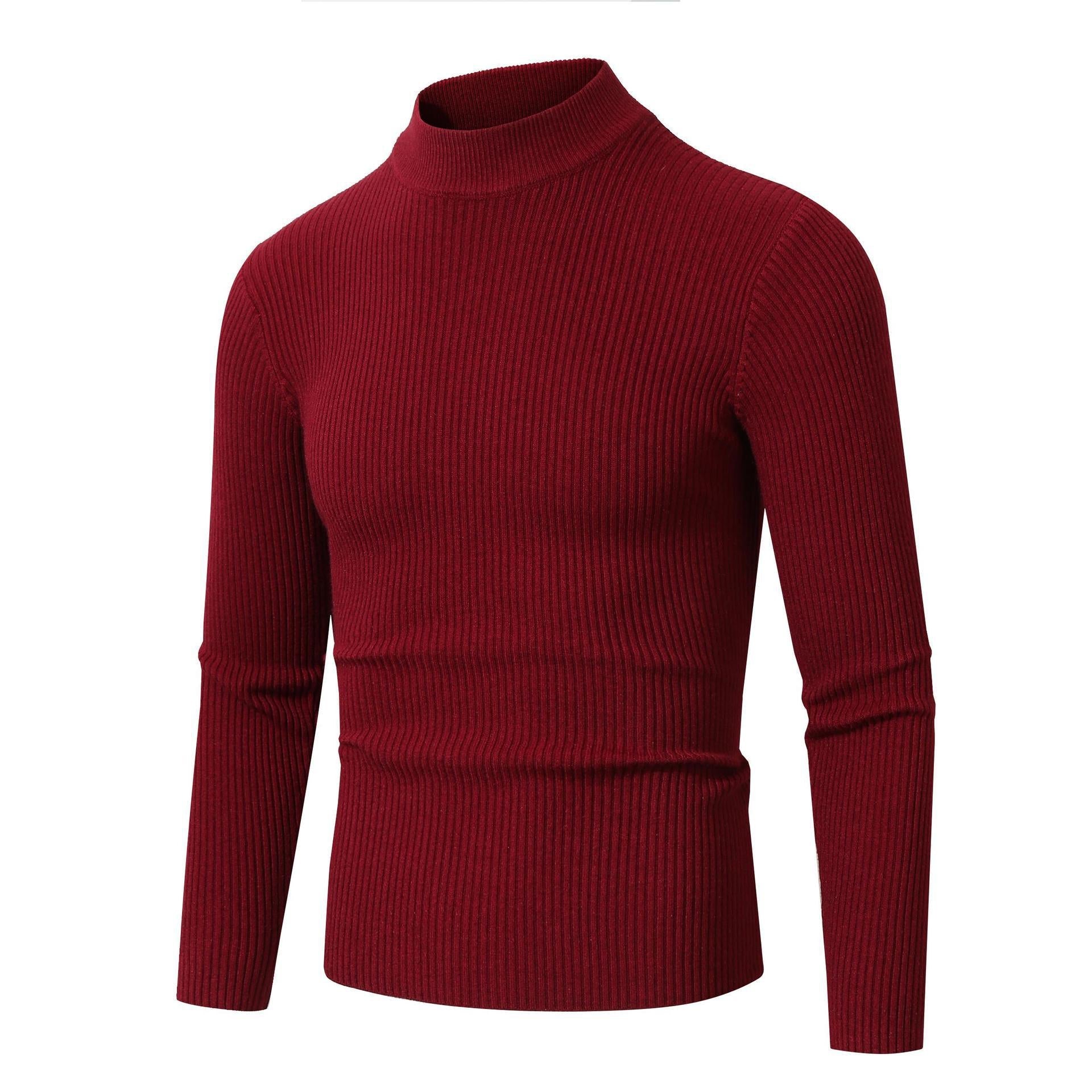 Herren eleganter Rollkragenpullover mit feiner Rippstruktur R&B