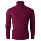 Herren eleganter Rollkragenpullover aus strukturiertem Strickmaterial R&B