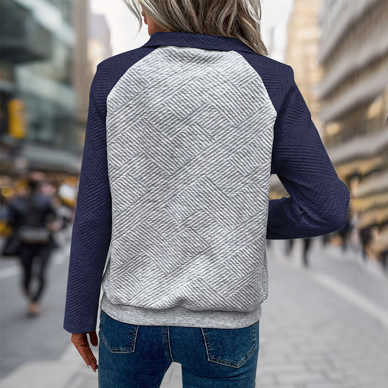 Damen lässiger Sweatpullover mit elegantem strukturiertem Design R&B